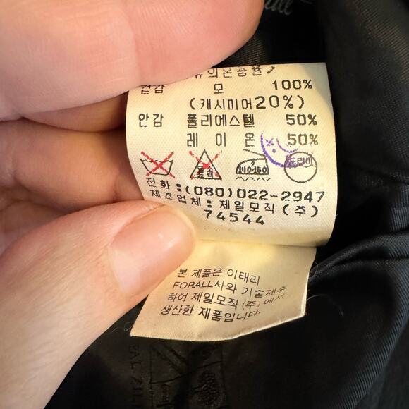 Pal Zileri Coat Mens XL Navy Blue Cashmere Trench Hidden Button Overcoat Jacket - Picture 11 of 11